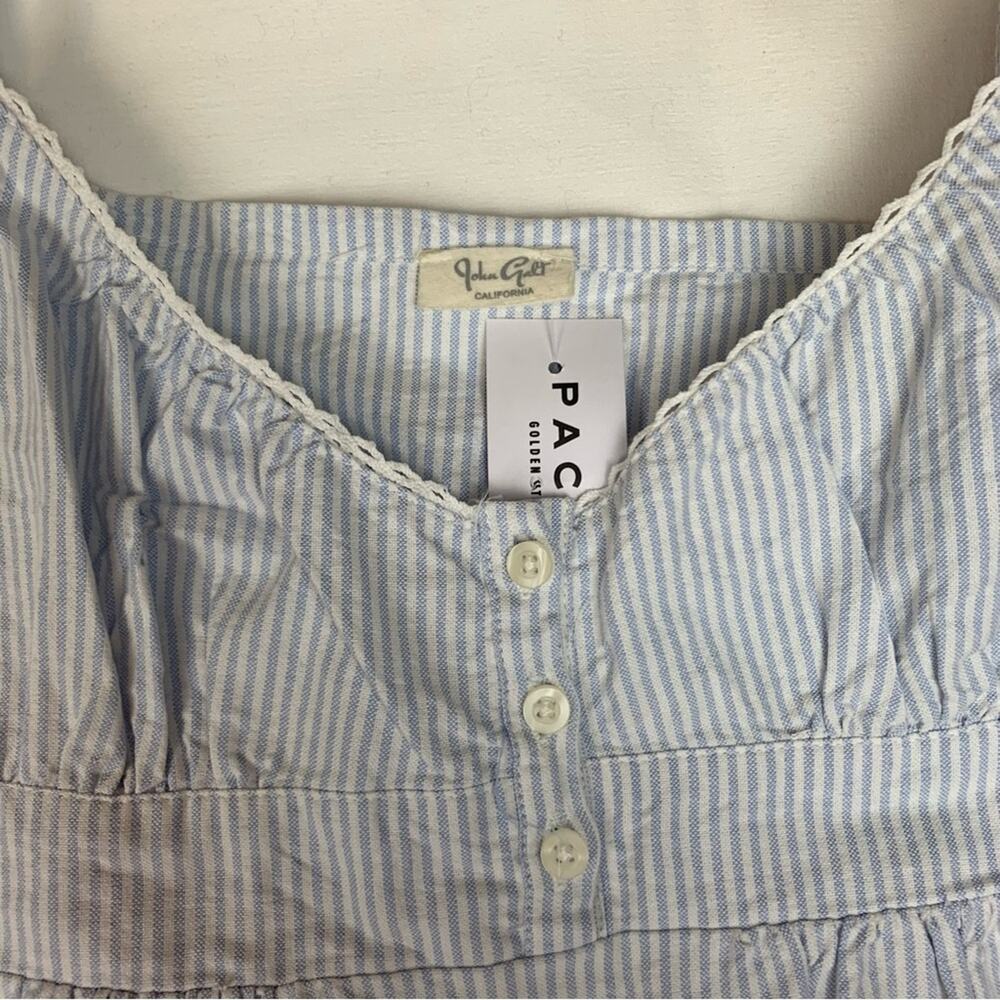 John Galt women's one size small stripe dress blue white seersucker brandy mini - Picture 6 of 13